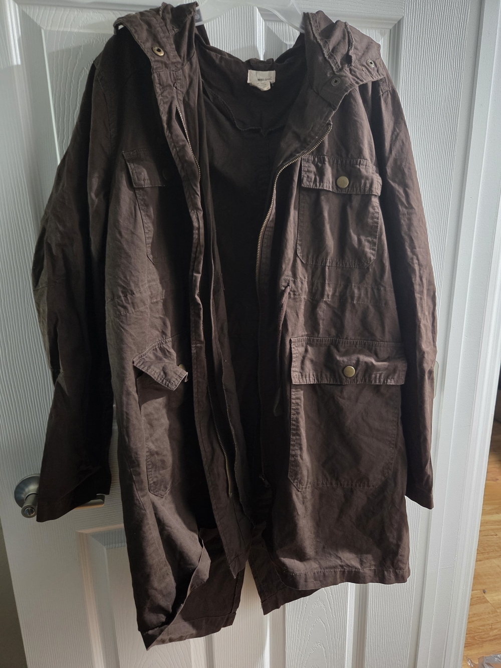 Wet Seal Women's Brown Hooded Field Jacket Size Medium